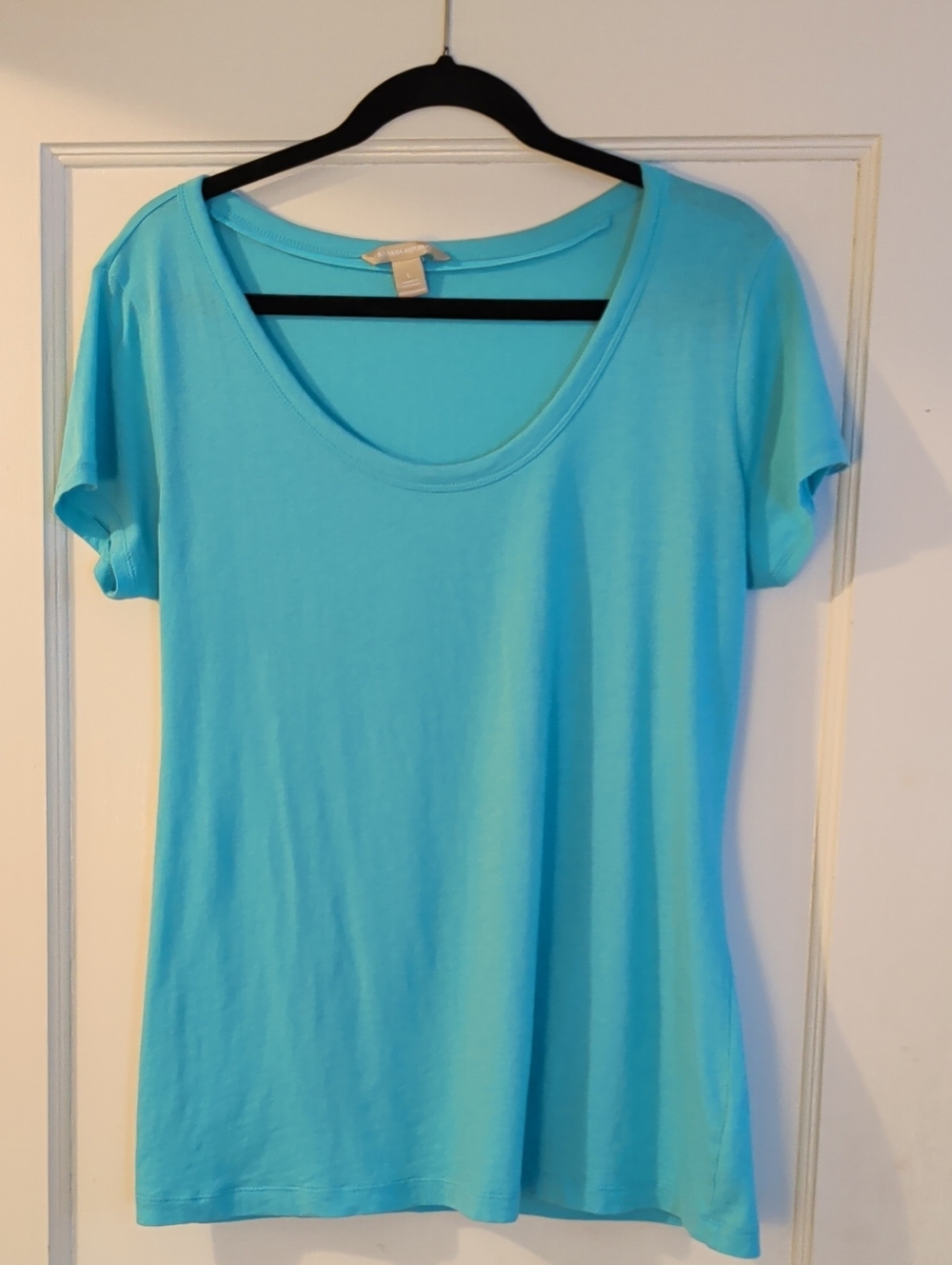 Banana Republic Short Sleeve Scoop Neck Tee - Turquoise Blue, Sz L